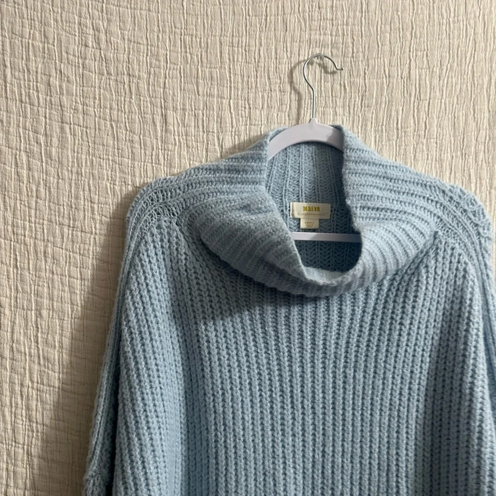Maeve Light Blue Cowl Neck Sweater Sz sm